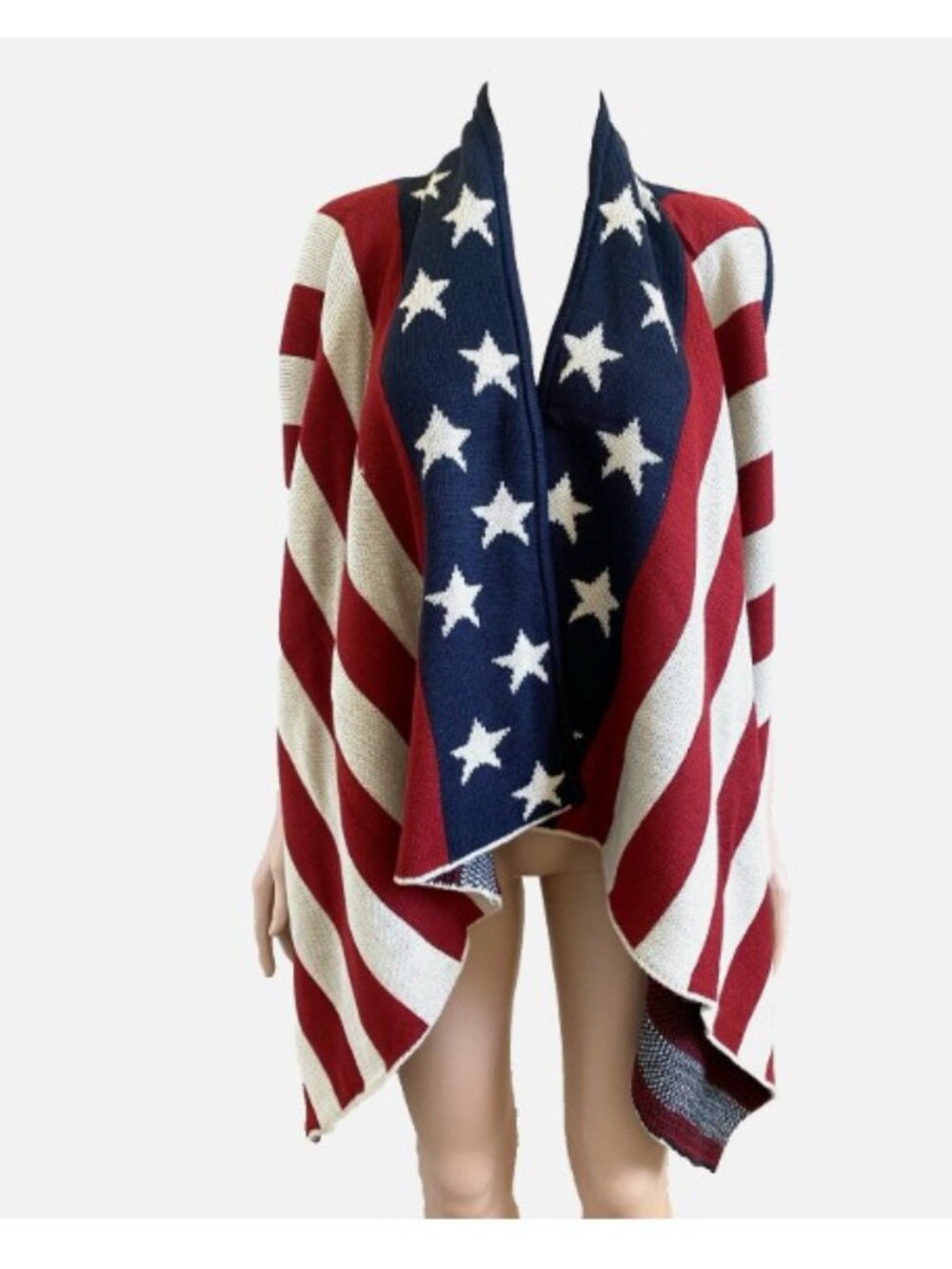 NWT ANTHROPOLOGIE DO EVERYTHING IN LOVE Knit Vest Stars Stripes Shawl Wrap